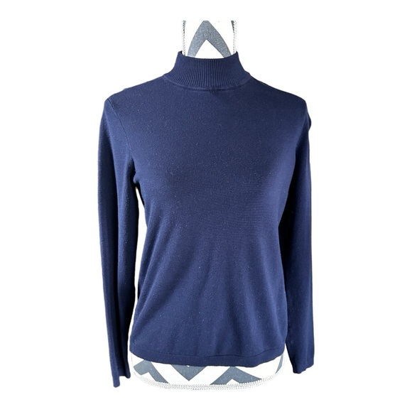 CHICO's Women's Blue Turtleneck Long Sleeve Sweater Size 0 - Picture 1 of 11